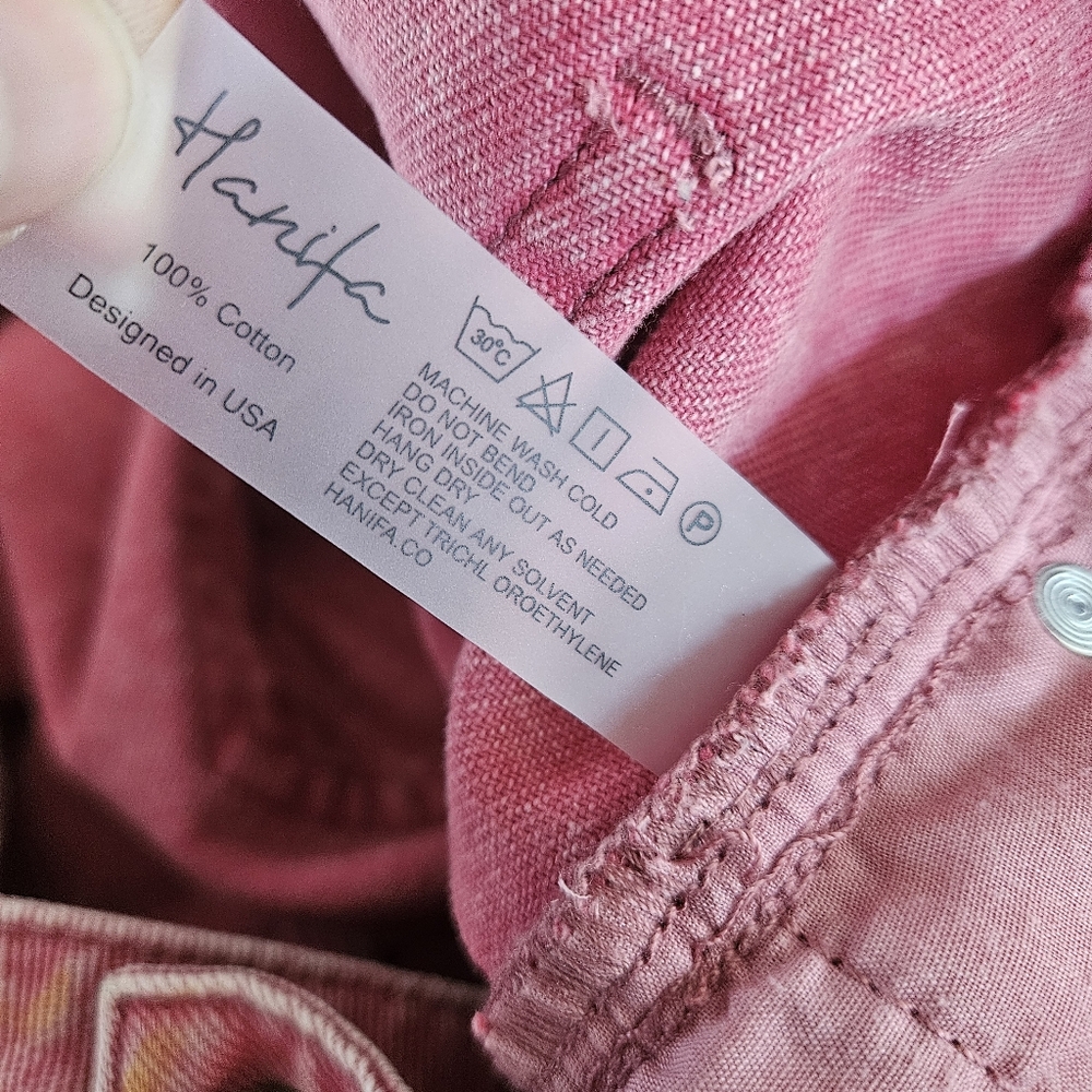 Hanifa Dusty Cedar Aster Acid Distressed Jeans ALTERED - Picture 13 of 13